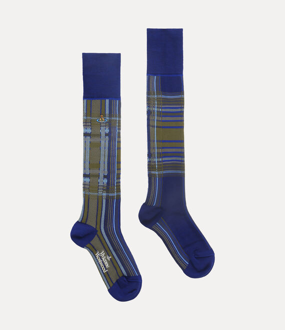 Vivienne Westwood Oversize Madras Socks in BLUE